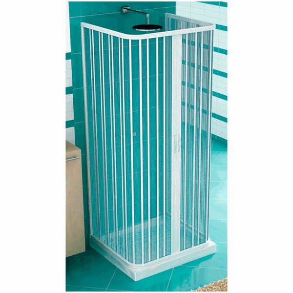 Box Doccia Soffietto 3 lati apertura centrale bianco h185 cm.90-70x90-70x90-70 |Mixtech